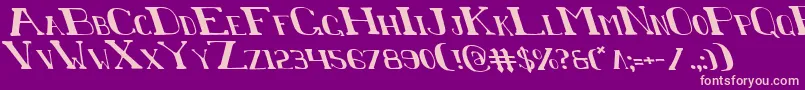 ChardinDoihleLeftalic Font – Pink Fonts on Purple Background