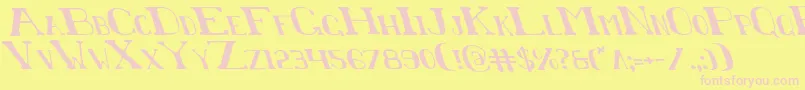 ChardinDoihleLeftalic Font – Pink Fonts on Yellow Background