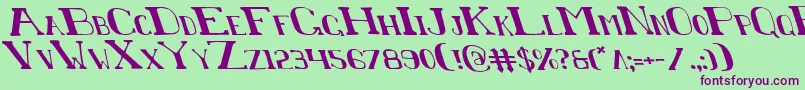 ChardinDoihleLeftalic Font – Purple Fonts on Green Background