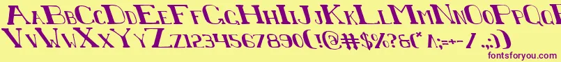 ChardinDoihleLeftalic Font – Purple Fonts on Yellow Background