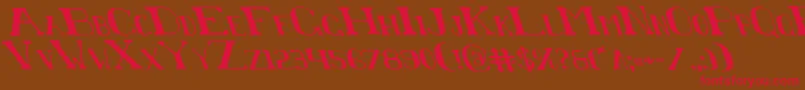 ChardinDoihleLeftalic-Schriftart – Rote Schriften auf braunem Hintergrund