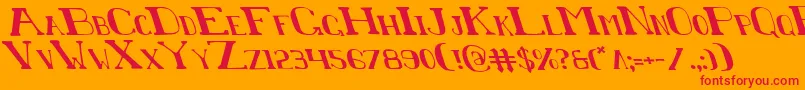 Шрифт ChardinDoihleLeftalic – красные шрифты на оранжевом фоне