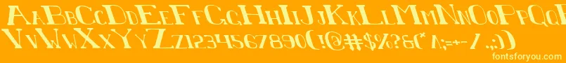 ChardinDoihleLeftalic Font – Yellow Fonts on Orange Background