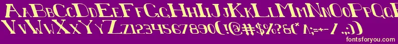 ChardinDoihleLeftalic Font – Yellow Fonts on Purple Background