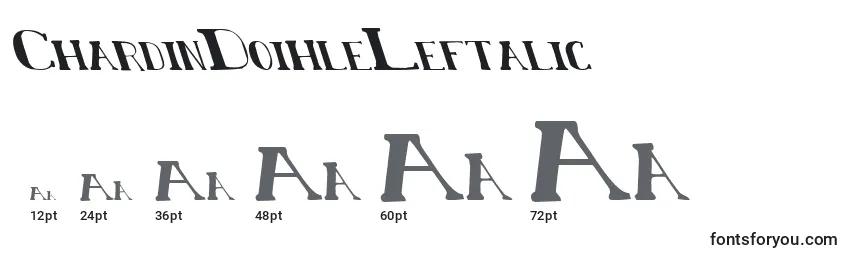 Größen der Schriftart ChardinDoihleLeftalic
