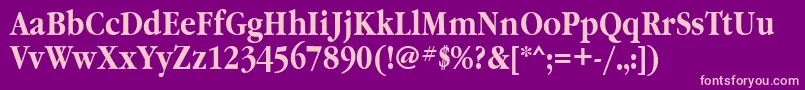 GaramondnarrowgttBold Font – Pink Fonts on Purple Background