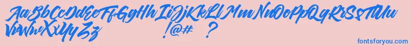 DillandaCaligraphyScriptDemo Font – Blue Fonts on Pink Background