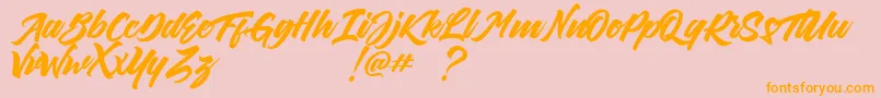 DillandaCaligraphyScriptDemo Font – Orange Fonts on Pink Background