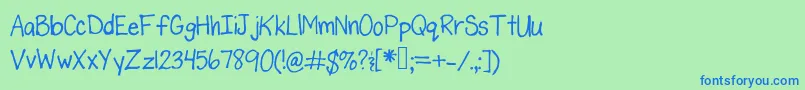 Czcionka DespaingangKarmelle37 – niebieskie czcionki na zielonym tle