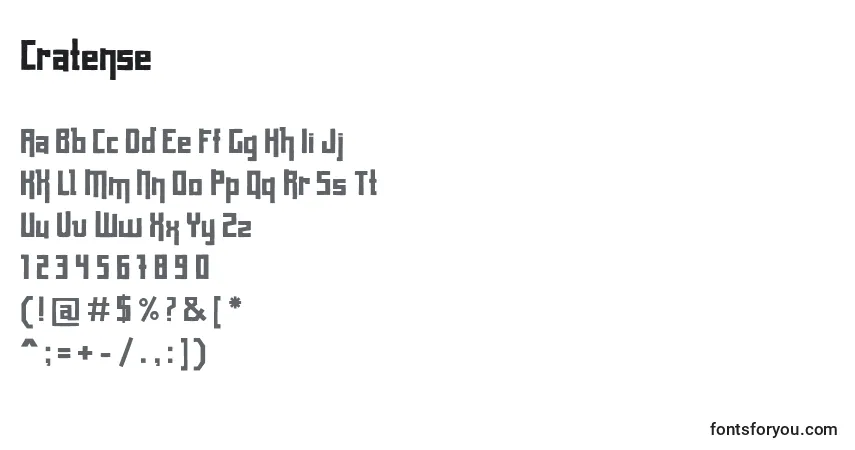 Fuente Cratense - alfabeto, números, caracteres especiales