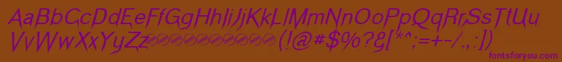 VampeticaItalic Font – Purple Fonts on Brown Background