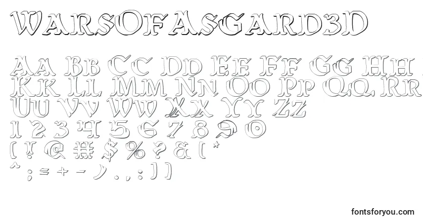 Шрифт WarsOfAsgard3D – алфавит, цифры, специальные символы