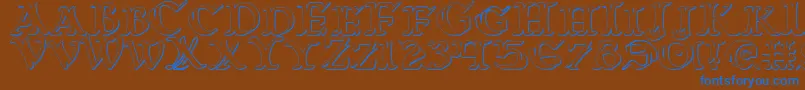 WarsOfAsgard3D Font – Blue Fonts on Brown Background
