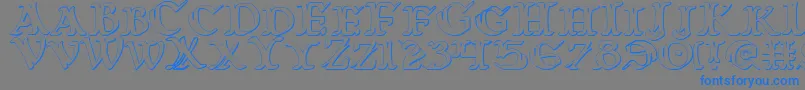 フォントWarsOfAsgard3D – 灰色の背景に青い文字