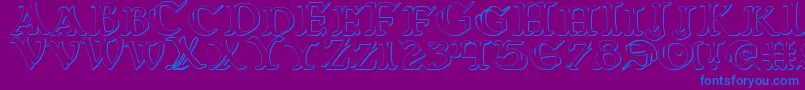 WarsOfAsgard3D Font – Blue Fonts on Purple Background