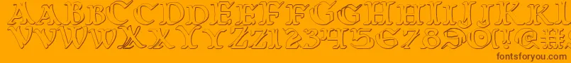 WarsOfAsgard3D Font – Brown Fonts on Orange Background