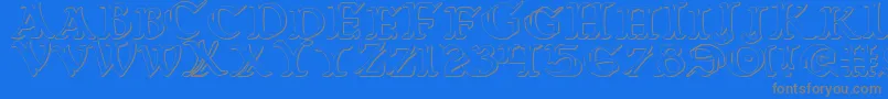 WarsOfAsgard3D Font – Gray Fonts on Blue Background