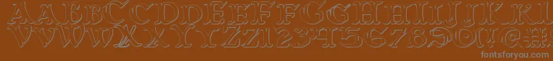 WarsOfAsgard3D Font – Gray Fonts on Brown Background