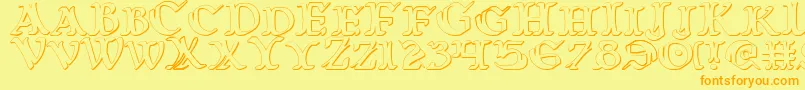 WarsOfAsgard3D Font – Orange Fonts on Yellow Background