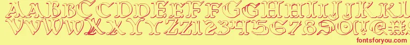 WarsOfAsgard3D-fontti – punaiset fontit keltaisella taustalla