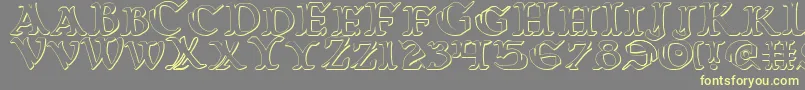 WarsOfAsgard3D Font – Yellow Fonts on Gray Background