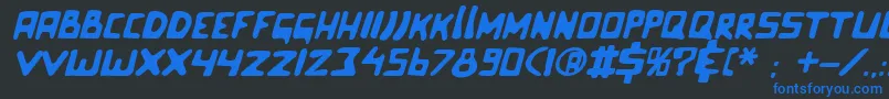 Celluloidblissitalic Font – Blue Fonts on Black Background