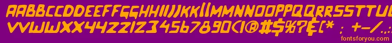Celluloidblissitalic Font – Orange Fonts on Purple Background