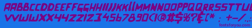 Fonte Celluloidblissitalic – fontes roxas em um fundo azul