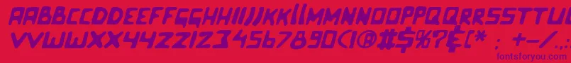 Celluloidblissitalic Font – Purple Fonts on Red Background