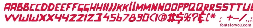 フォントCelluloidblissitalic – 白い背景に赤い文字