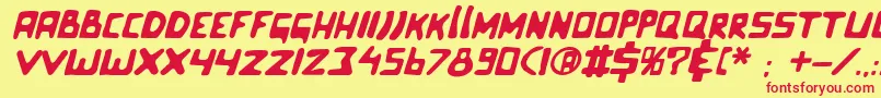 Celluloidblissitalic Font – Red Fonts on Yellow Background