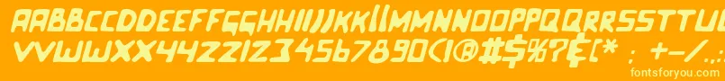 Celluloidblissitalic Font – Yellow Fonts on Orange Background