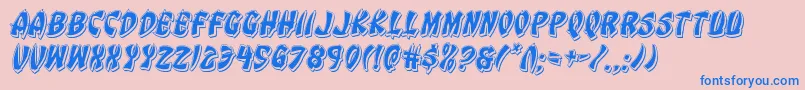 Eggrollpunchital-Schriftart – Blaue Schriften auf rosa Hintergrund