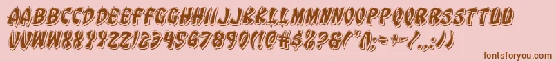 Eggrollpunchital-Schriftart – Braune Schriften auf rosa Hintergrund