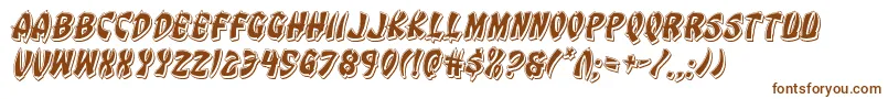 Eggrollpunchital-Schriftart – Braune Schriften auf weißem Hintergrund