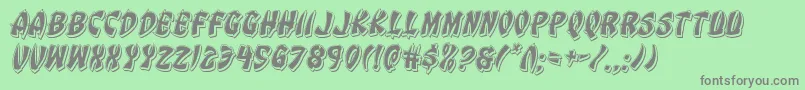 Eggrollpunchital Font – Gray Fonts on Green Background