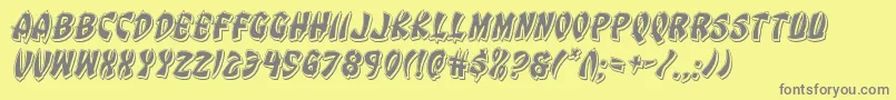 Eggrollpunchital-Schriftart – Graue Schriften auf gelbem Hintergrund