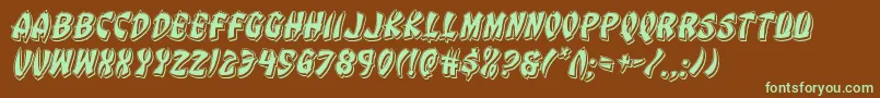 Eggrollpunchital-fontti – vihreät fontit ruskealla taustalla