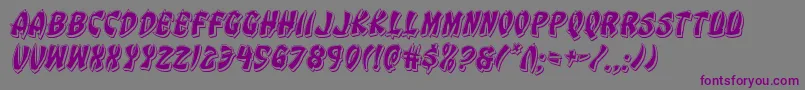 Шрифт Eggrollpunchital – фиолетовые шрифты на сером фоне