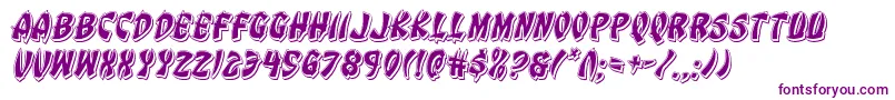 Eggrollpunchital-Schriftart – Violette Schriften auf weißem Hintergrund