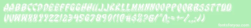 Eggrollpunchital Font – White Fonts on Green Background