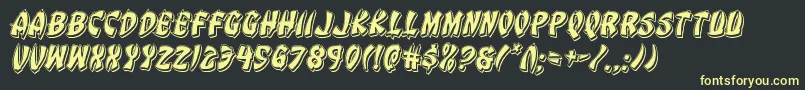 Eggrollpunchital Font – Yellow Fonts on Black Background