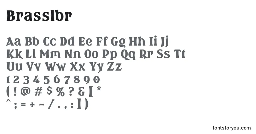 Schriftart Brasslbr – Alphabet, Zahlen, spezielle Symbole