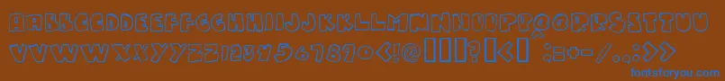 Gumpy Font – Blue Fonts on Brown Background