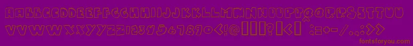 Gumpy-Schriftart – Braune Schriften auf violettem Hintergrund