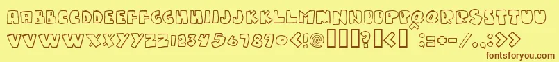 Gumpy-Schriftart – Braune Schriften auf gelbem Hintergrund