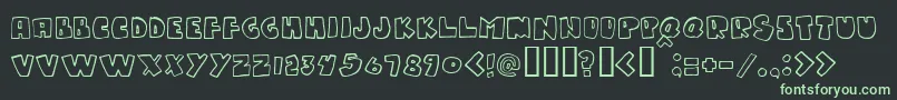 フォントGumpy – 黒い背景に緑の文字