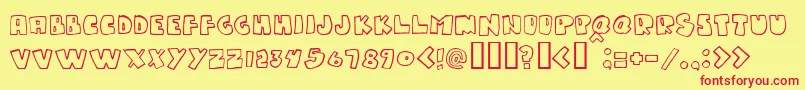 Gumpy Font – Red Fonts on Yellow Background