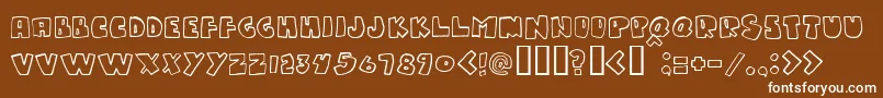 Gumpy-fontti – valkoiset fontit ruskealla taustalla