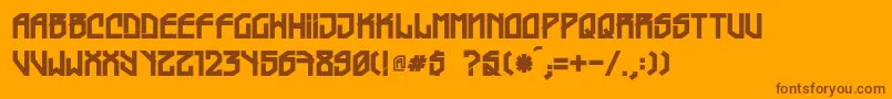 Typograff-Schriftart – Braune Schriften auf orangefarbenem Hintergrund